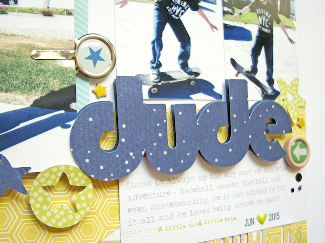 a style for scrapbooking sporty kids // scrapbook page by Nicole Nowosad