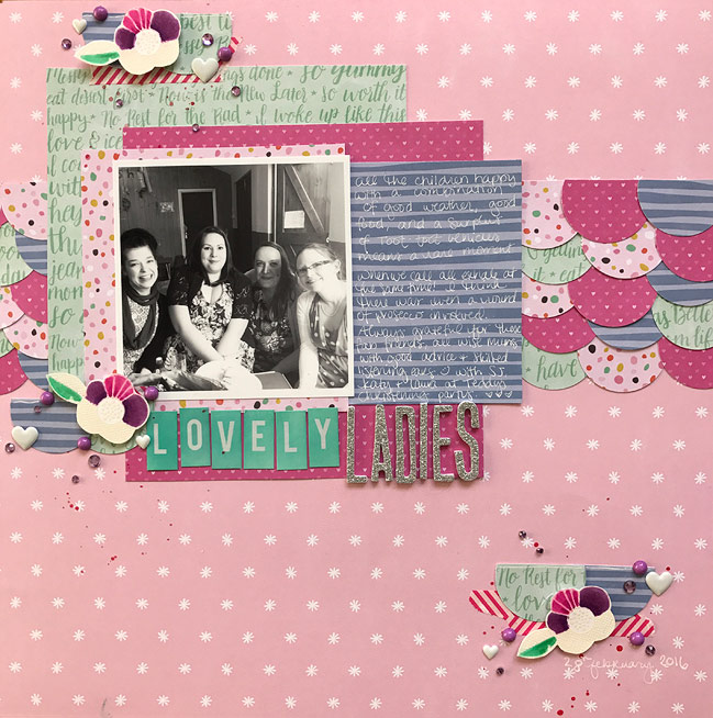 Scrapbooking with 6x6 Papers on 12x12 Pages - with Glitter Girl video - by Shimelle Laine