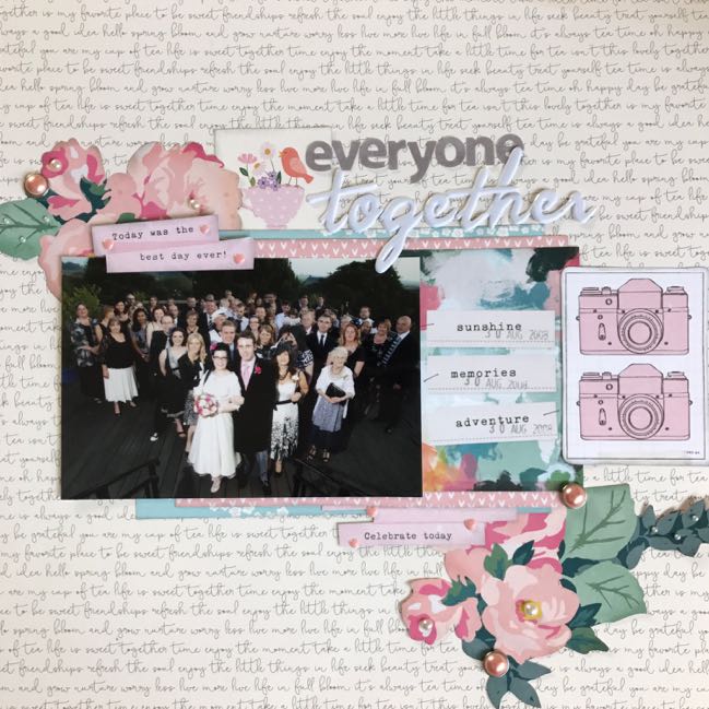 Scrapbooking group photos // scrapbook page and Glitter Girl video by Shimelle Laine