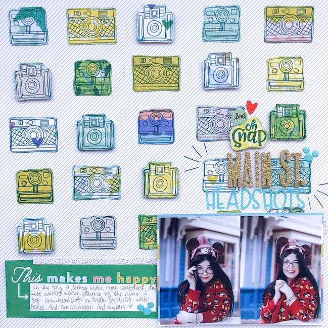 Scrapbook Stamping by Shimelle  using August 2020 Best of Both Worlds Scrapbooking Kit