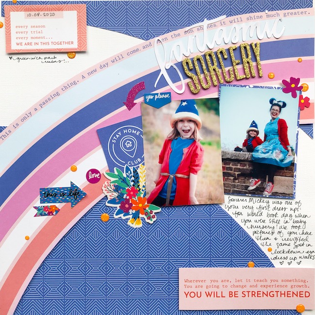 Scrapbook page by Shimelle with Best of Both Worlds kit - August 2020